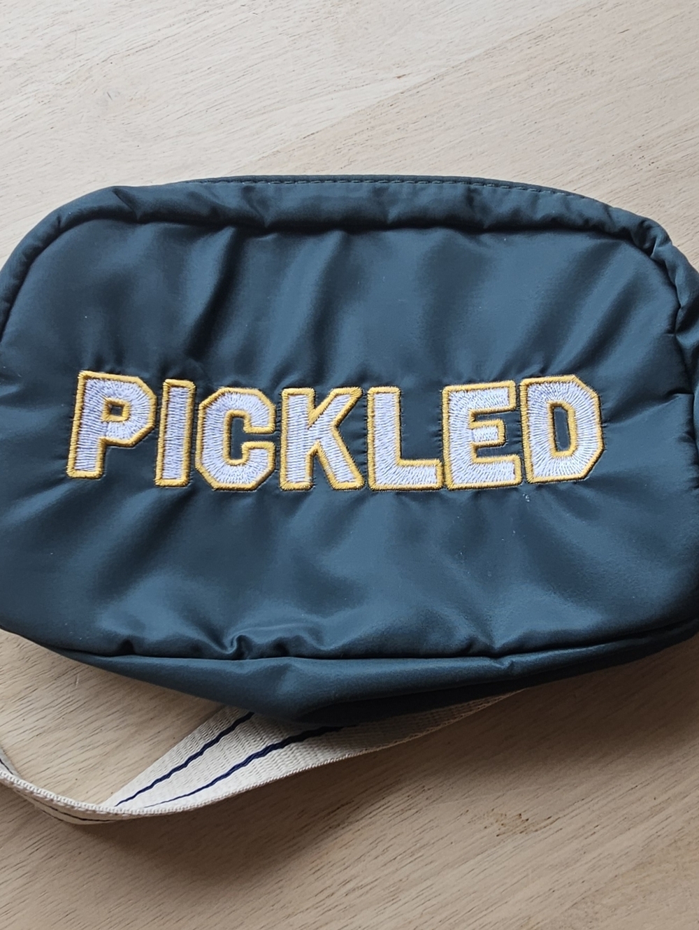 Pickled Embroidered Navy Crossbody Pouch
